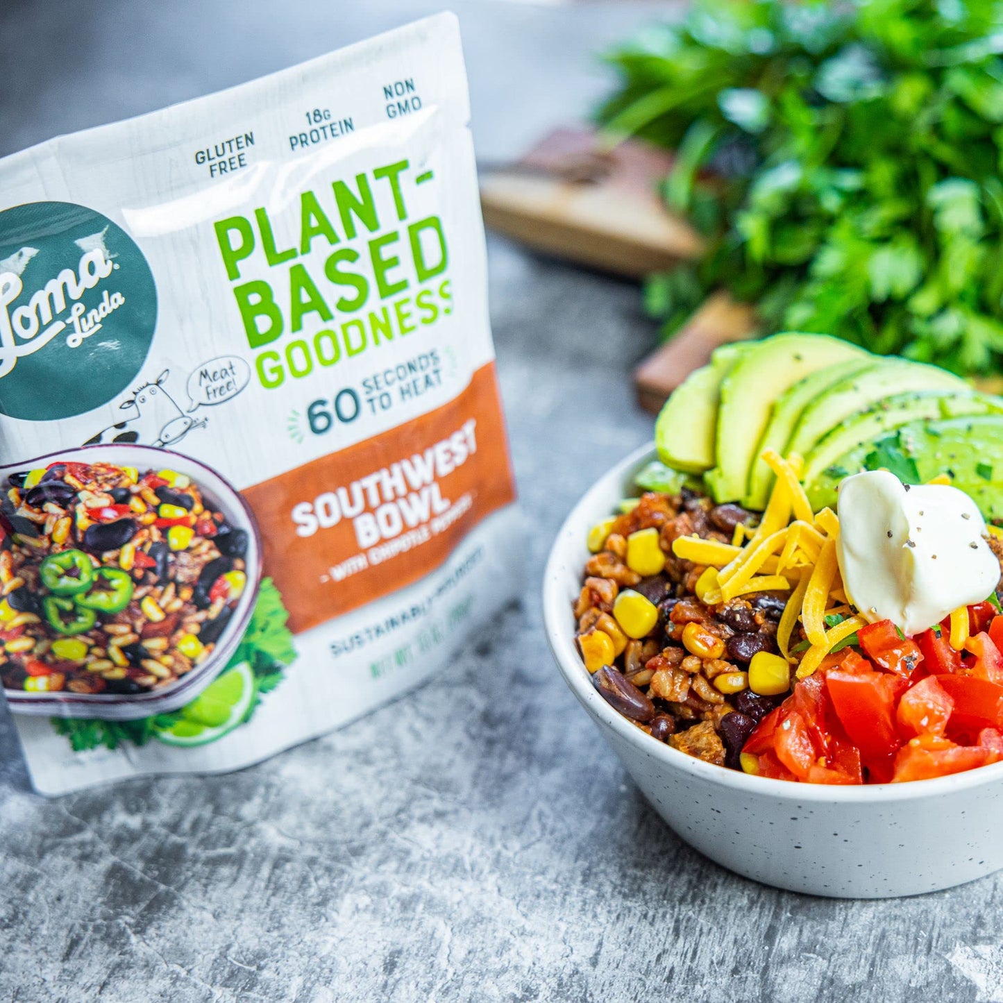 Loma Linda - Plant-Based Complete Meal Solution Packets (Southwest Chipotle Bowl (10 Oz.), 12 Pack)