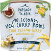 Passage to Asia Ready to Eat Meals - Thai Yellow Curry with Jasmine Rice - Vegetarian Thai Curry Bowl - Microwave Meals in 90 Se