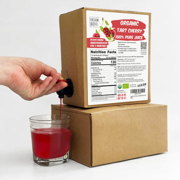 Organic Tart Cherry Juice Box 101.4 Fl Oz | 100% Pure Tart Cherry Juice, No Added Sugar, Not From Concentrate | Vegan, Organic,