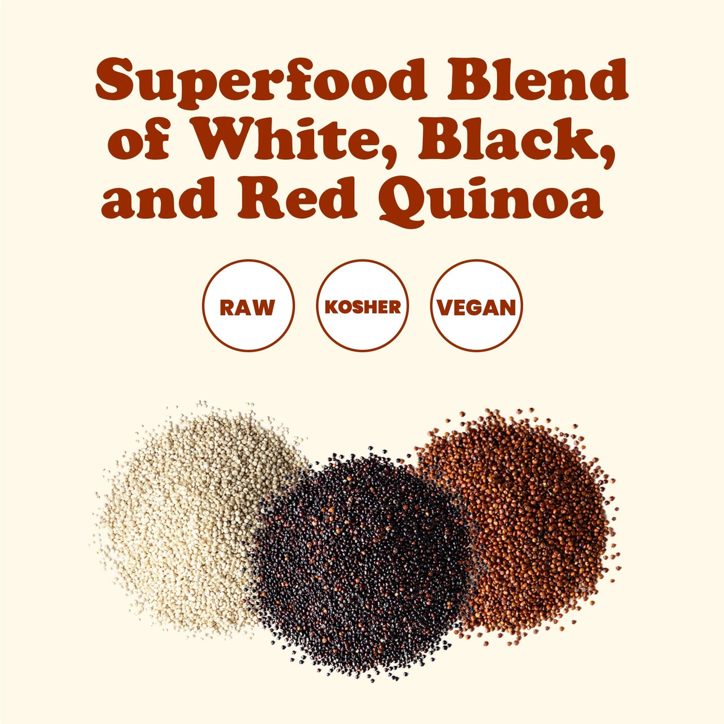 Food to Live Tri-Color Quinoa Grain, Blend of White, Black, and Red Seeds, 24 Pounds, Pre-Washed, Good Source of Fiber and Protein