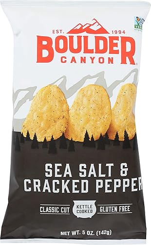 Boulder Canyon Cracked Pepper Potato Chips Gluten Free (12X5 Oz)