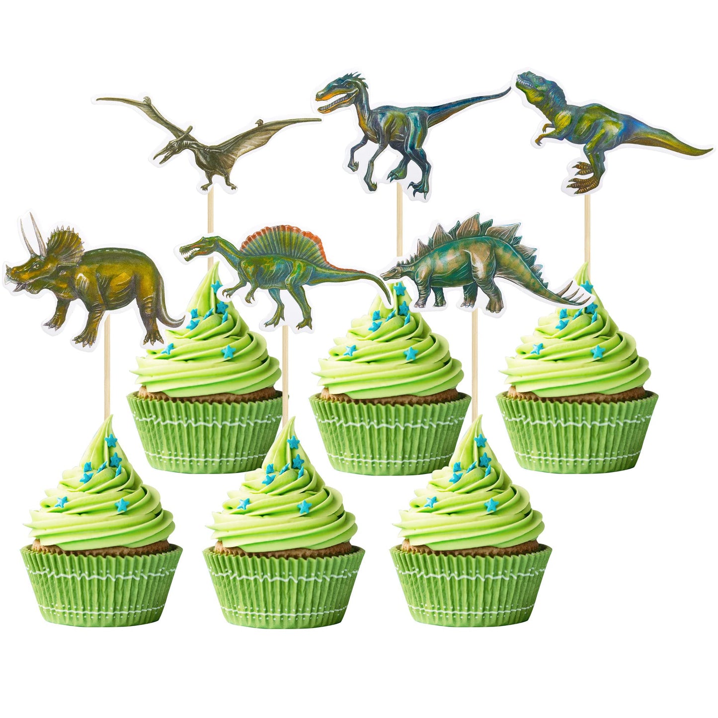 Gyufise 36 Pack Dinosaur Cupcake Toppers Roar Dinosaur Cupcake Picks Dino Theme Baby Shower Kids Birthday Party Cake Decorations