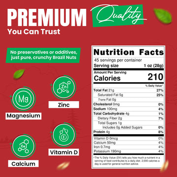We Got Nuts, Roasted Salted Brazil Nuts, Pieces, Shelled, 1 Lbs., Packed Fresh in a Resealable Bag, Gluten Free, Protein Rich, V