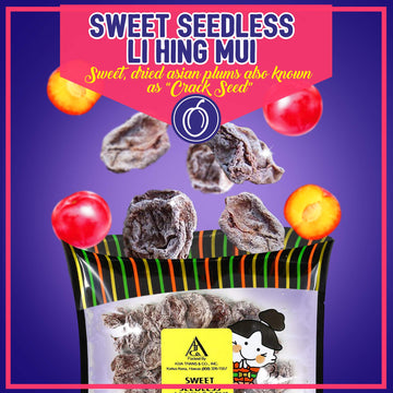 Asia Trans & Co. Sweet Seedless Li Hing Mui Seed Plums - Naturally Sweet Dried Asian Plum Candy, 4 oz