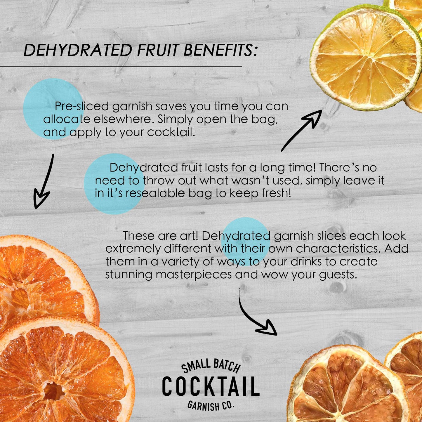 3-Pack Dehydrated Orange Lemon Lime 9oz total 125+ slices Dried in the USA