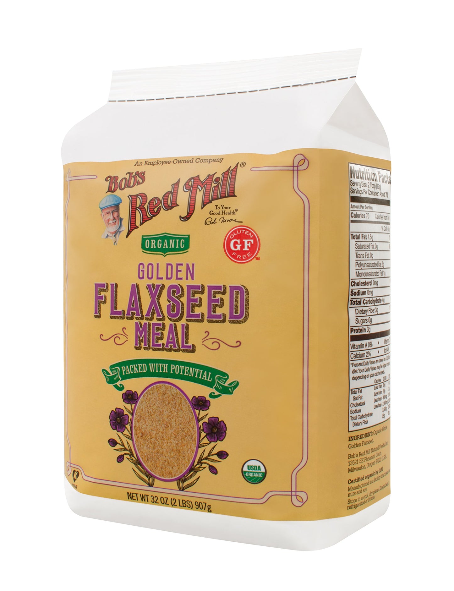 Bob'S Red Mill Organic Golden Flaxseed Meal, 32 Ounce