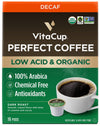 VitaCup Organic Perfect Dark Roast Decaf Coffee Pod for Pure & Clean Energy Antioxidants Low Acid Guatemala Single Origin in Recyclable Single Serve Pod compatible w/Keurig K-Cup malt-inspired 16CT