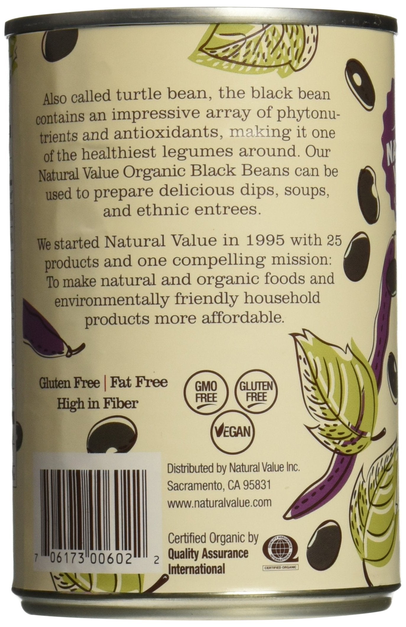 Natural Value Organic Black Beans, 15 Ounce Cans (Pack Of 12)