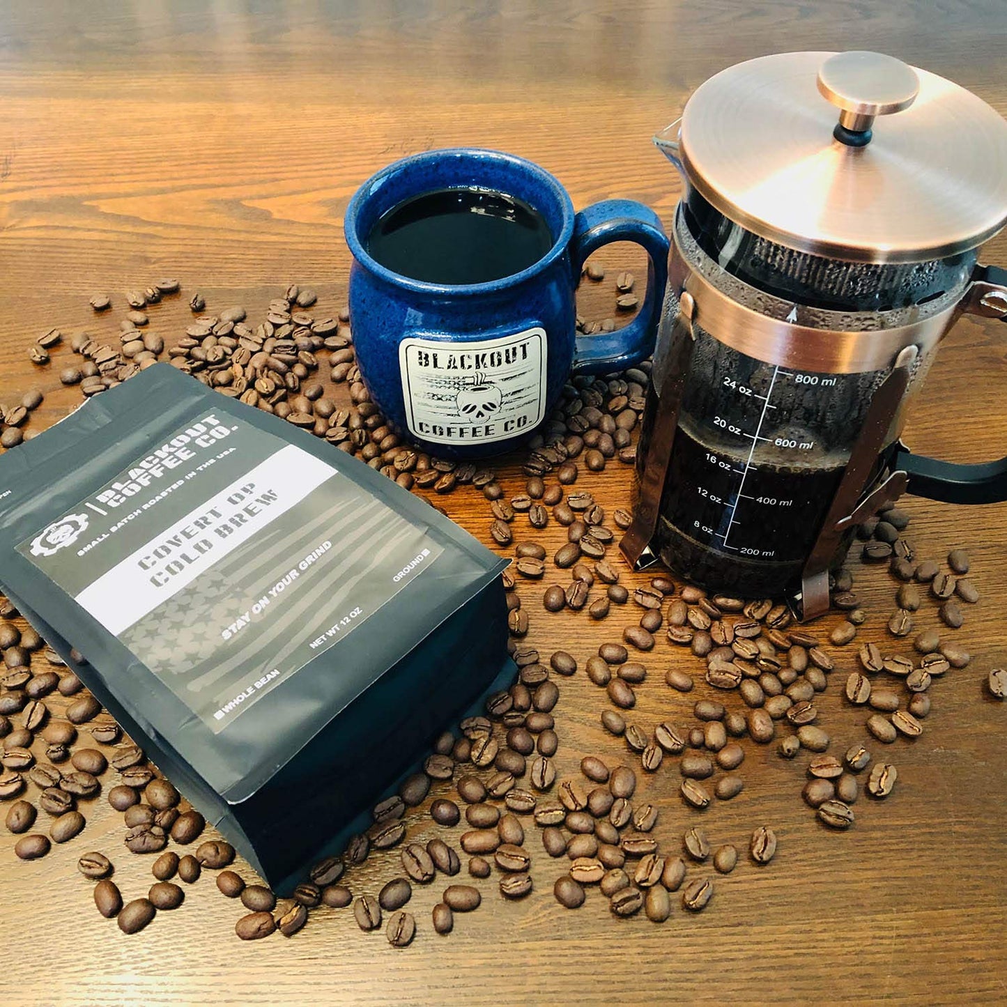 Blackout Coffee Co. Cold Brew Medium Roast Ground Coffee - 12 oz Bag - Small Batch Freshly Roasted in the USA