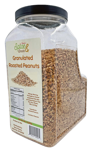 Granulated Roasted Peanuts | 5 Lb Container | By Dasher'S Spice & Beans