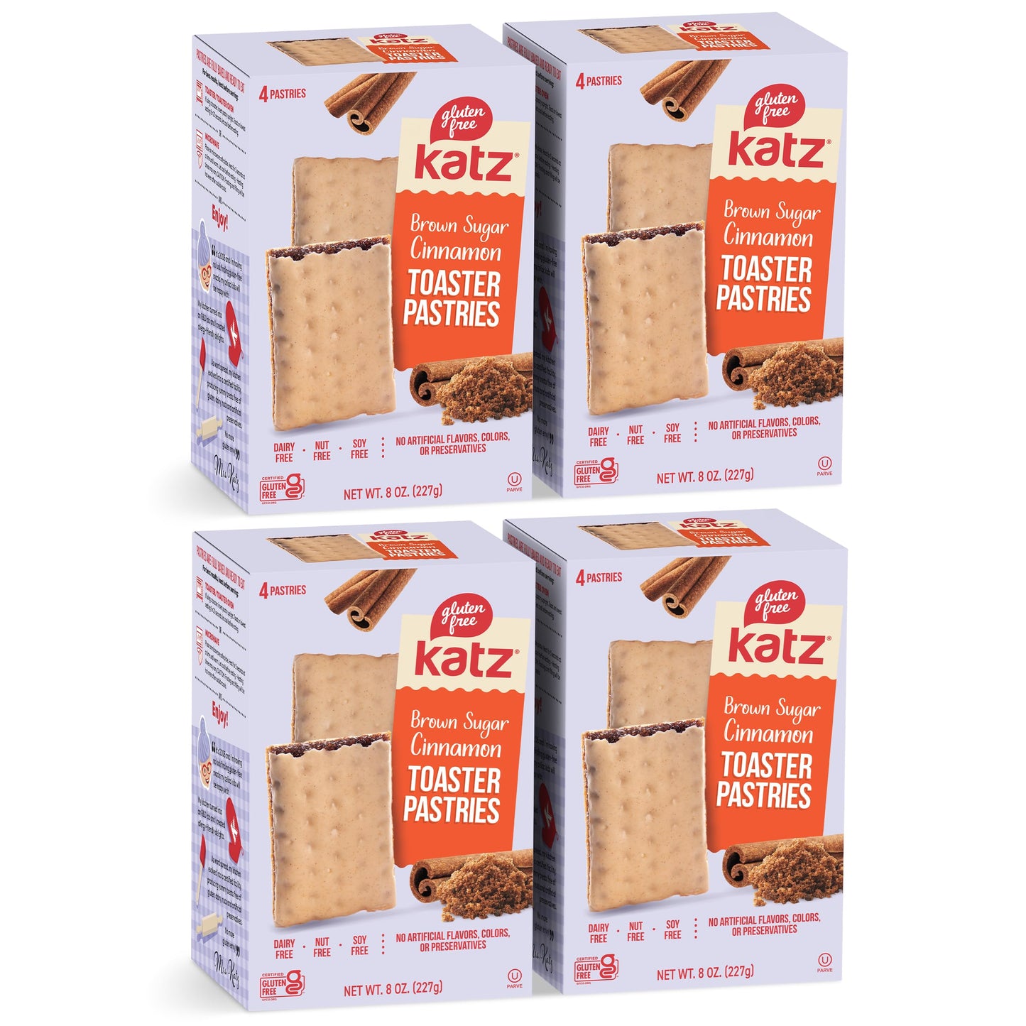 Katz Gluten Free Cinnamon Toaster Pastries. Healthy snacks for adults and kids. Free of Dairy, Peanuts, Tree Nuts, and Sesame, N
