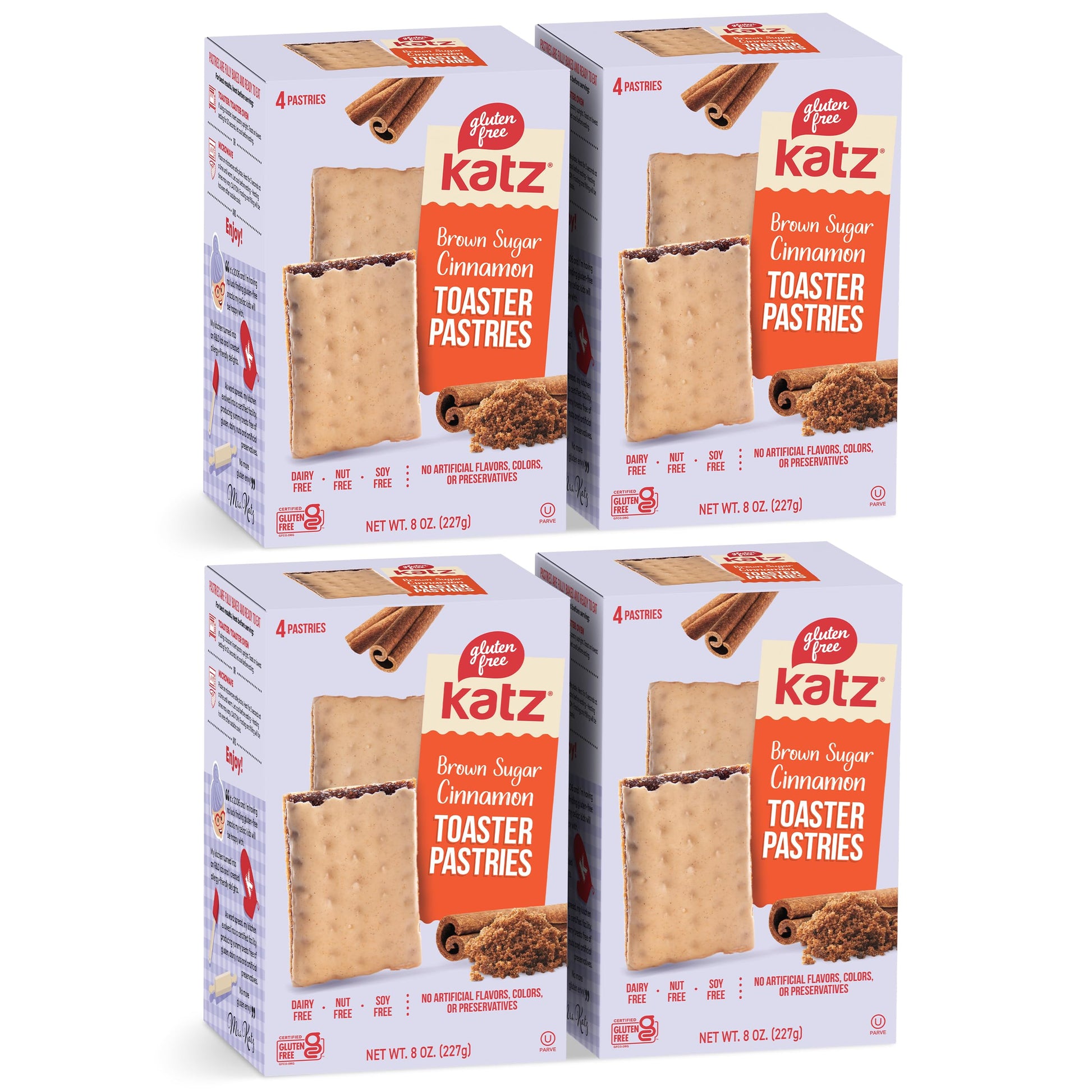 Katz Gluten Free Cinnamon Toaster Pastries. Healthy snacks for adults and kids. Free of Dairy, Peanuts, Tree Nuts, and Sesame, N