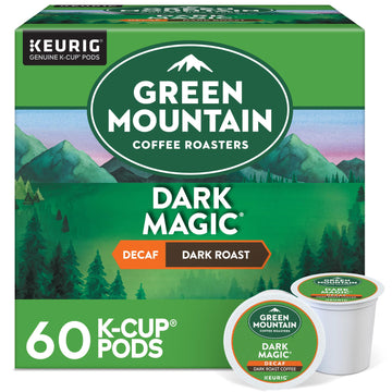 Green Mountain Coffee Dark Magic Decaf, Keurig Single Serve K-Cup Pods, Dark Roast Coffee, 60 Count, (6 Packs Of 10)