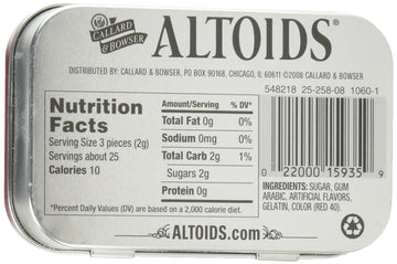 Altoids Curiously Strong Mints, Cinnamon, 1.76Oz Per Tin, 6 Tin Pack