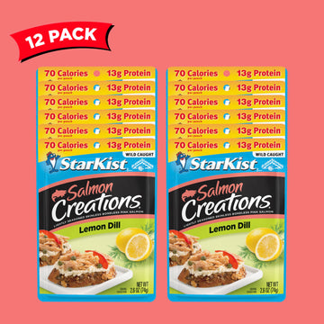 StarKist Salmon Creations Lemon Dill - 2.6 oz Pouch (Pack of 12) (Packaging May Vary)