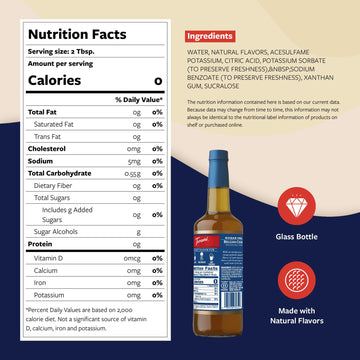 Torani Sugar Free Coffee Syrup, Belgian Cookie Flavoring For Drinks, Zero Calorie, Glass Bottle With Pump Included, 25.4 Fl Oz