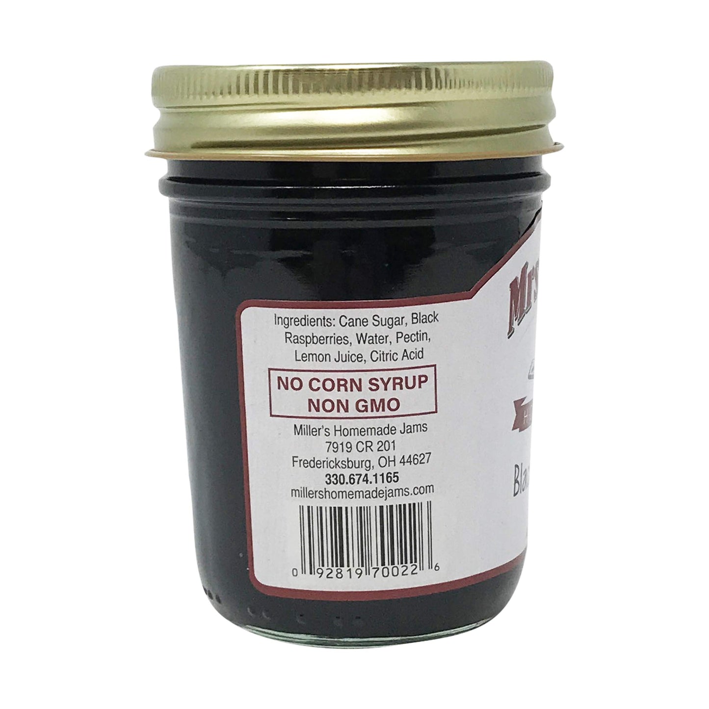Mrs Millers Jam Black Raspberry Sdls, 9 Oz