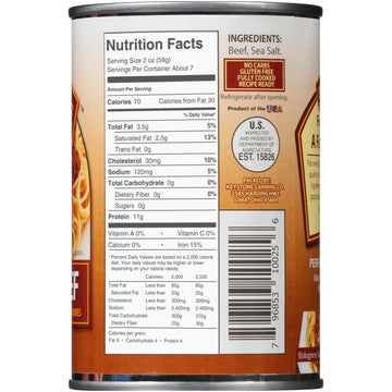 Keystone All Natural Ground Beef 14 Ounce Long Term Emergency Survival Food Canned Meat | Fully Cooked Ready To Eat | Gluten Free Family Pack Of 1