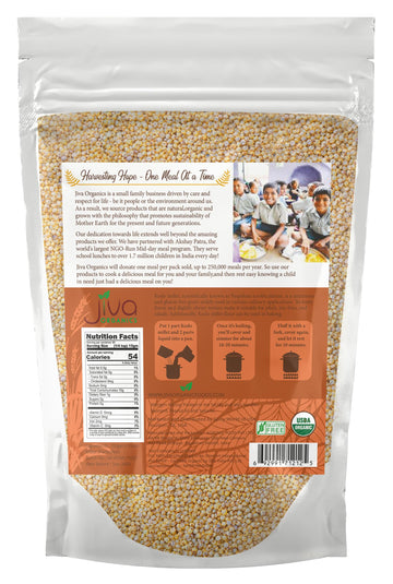 Jiva Organics Kodo Millet 2 Lb Bag | Whole Grain, Gluten-Free & Organic | High Fiber, Protein-Rich Superfood For Healthy Indian