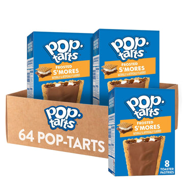 Pop-Tarts Toaster Pastries, Breakfast Foods, Kids Snacks, Value Pack, Frosted Smores (64 Pop-Tarts)