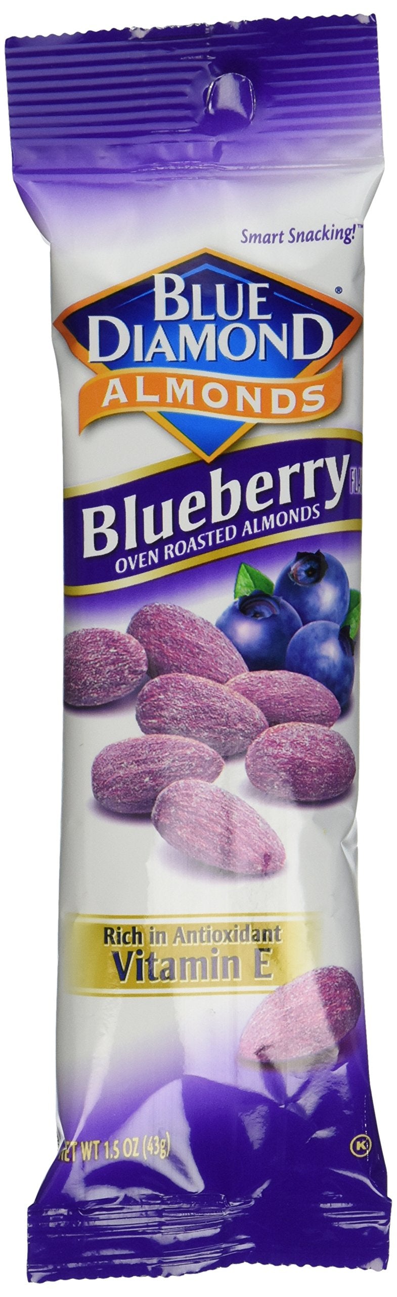 Blue Diamond Blueberry Flavored Almonds, 1.5 Ounce (Pack Of 12)