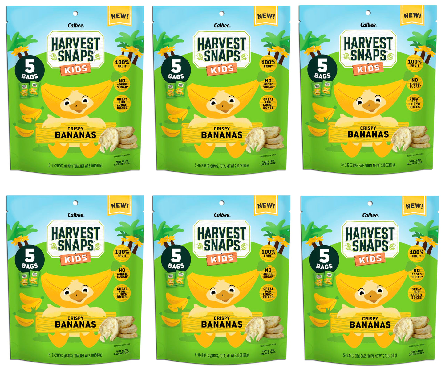 Harvest Snaps Kids Crispy Fruit Snack Bags (6 Pouches of 5 Snack Bags) (Crispy Bananas)
