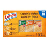 Lance Sandwich Crackers, Captains Wafers, Variety Pack, 10 Individual Packs, 6 Sandwiches Each