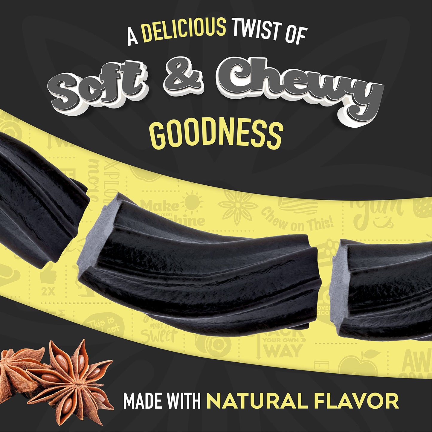 Wiley Wallaby Licorice 24 Ounce Classic Gourmet Soft & Chewy Australian Black Licorice Candy Twists, 6 Pack