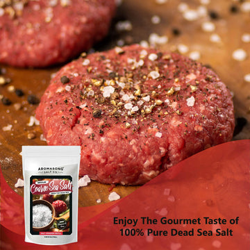 Aromasong 100% Natural Sea Salt, Coarse Grain, Large Bulk Resealable Bag, 2.43 Lbs, Sun Dried From The Dead Sea, Unrefined, Glut