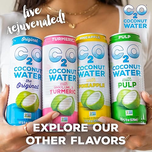 C2O - Coconut Water With Mango (12 Pack) - Made With Fresh Coconut Water - Plant Based - Non Gmo - Canned Water - Natural Hydrat