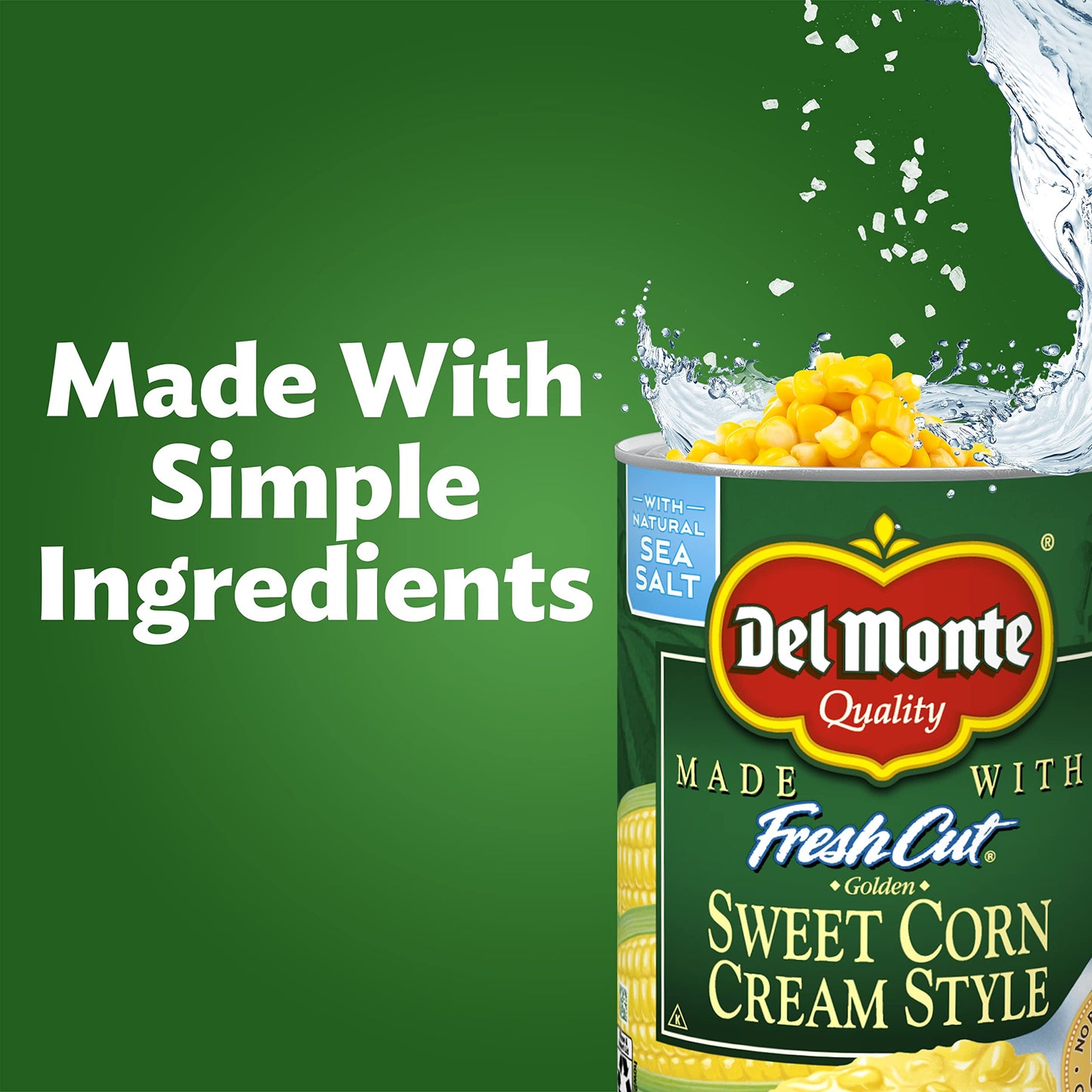 Del Monte Fresh Cut Golden Sweet Canned Cream Corn, Canned Vegetables, 24 Pack, 14.75 Oz Can