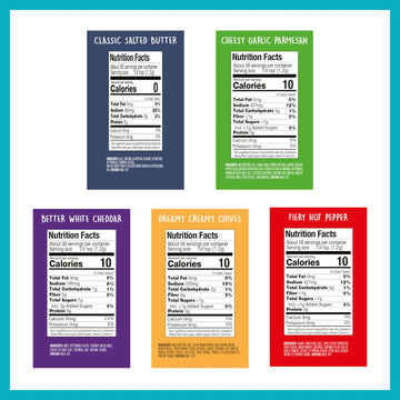 Popcorn Seasoning Popcorn Flavoring Variety Pack Gifts Set Of 5 Popcorn Salt 2.5 Oz Shakers, Non-Gmo Toppings, Movie Night Suppl