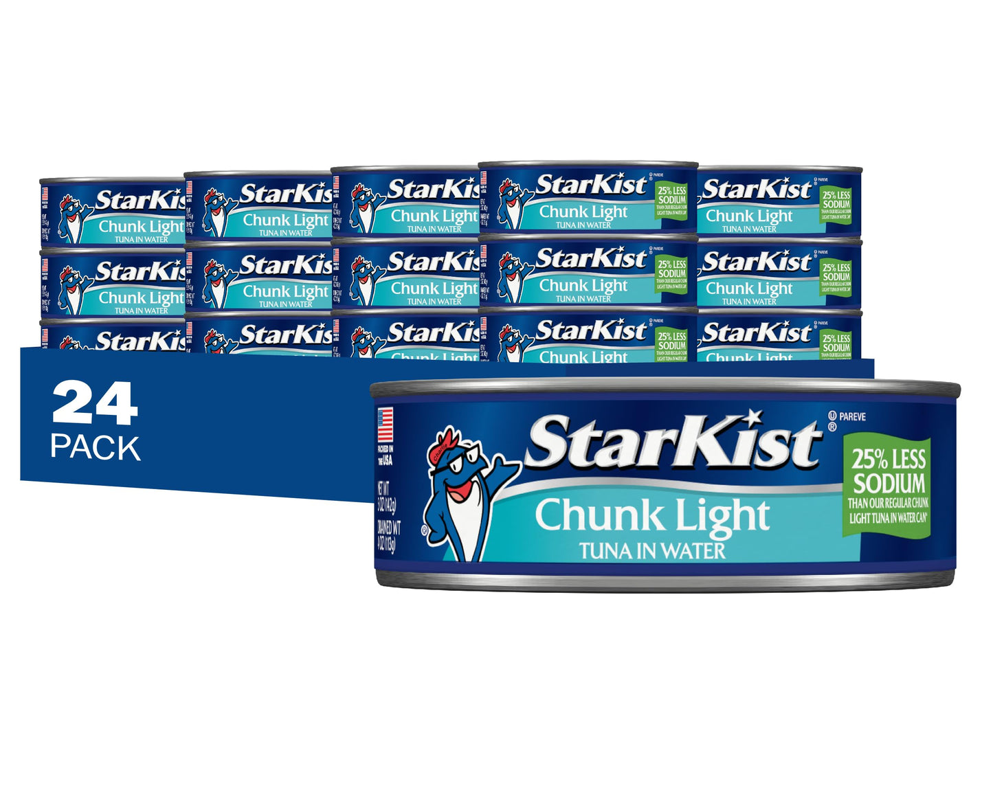 Starkist 25% Less Sodium Chunk Light Tuna In Water - 5 Oz Can (Pack Of 24)