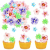 40 PCS Edible Wafer Paper Flowers Cupcake Toppers Beautiful Flowers Cupcake Drink Topper Picks Edible Flowers Cupcake Decor for