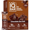 IQBAR Brain and Body Plant Protein Bars - Chocolate Sea Salt - 12 Count, Low Carb, High Fiber, Gluten Free, Vegan Snacks - Low S