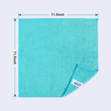 Homexcel Microfiber Cleaning Cloth,8 Pack Cleaning Rag,Cleaning Towels With 4 Color Assorted,11.5''X11.5''(Green/Blue/Yellow/Pin