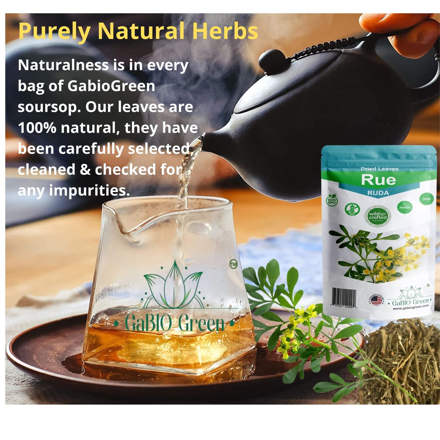 Rue Dried Herbs Peruvian Ruda 2.05 Oz (56 Gr) 20+ Cups Ruda Seca, Ruda Graveolens, Natural Dried Tea Herbs, Ruda Rue Herbal Tea,