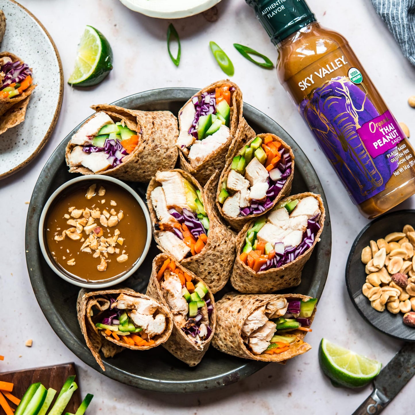 Sky Valley Thai Peanut Sauce - Gluten Free, Organic, Vegan, Mild Heat - 14 Oz, 6-Pack