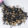 Black & Gold Star Sprinkles for Cake Decorating 4.23ounce - Sugar Mix Contains Gold Star & Pearl Sprinkles for Cupcake Toppers,