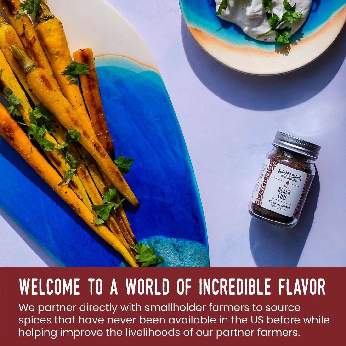 Burlap & Barrel Ground Black Lime Seasoning - Tart & Savory for Meats & Veggies - 16oz Plastic Container