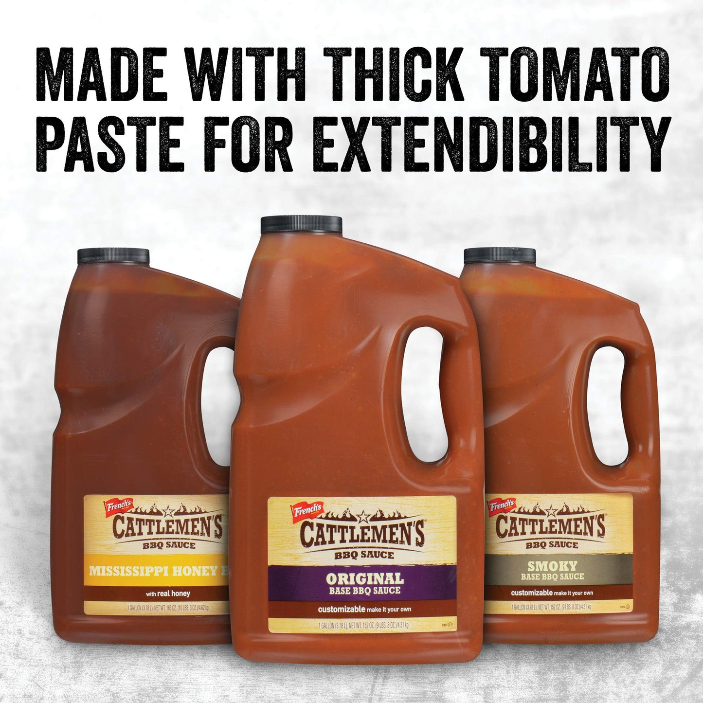 Cattlemens BBQ Sauce Base, 1 Gallon - Ideal for Ribs, Briskets, Seafood, Customizable for Chefs, Model 9823864