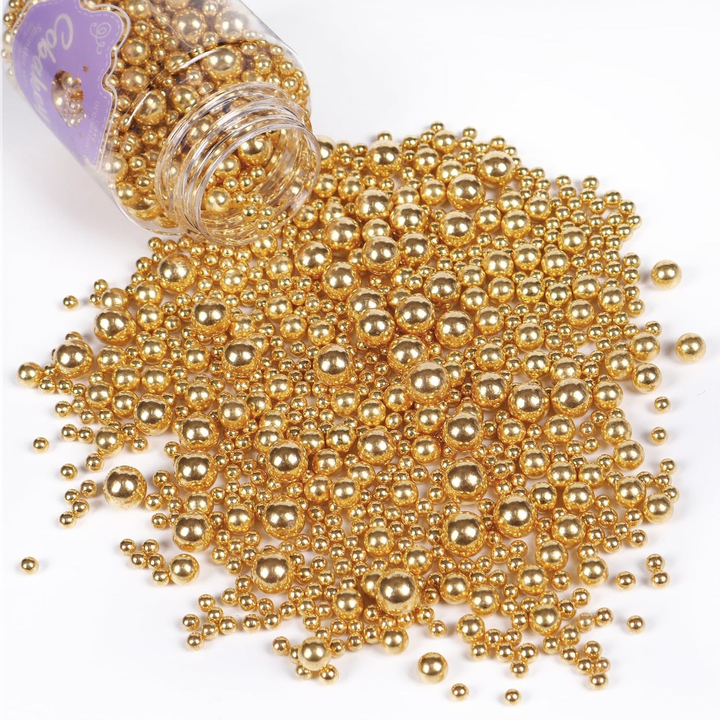 Gold Sprinkles For Cake Decorating 4.2 Ounce Gold Pearl For Cupcakes Topper Cookie Candy Ice Cream Cake Decorations For Christmas Party Celebrations