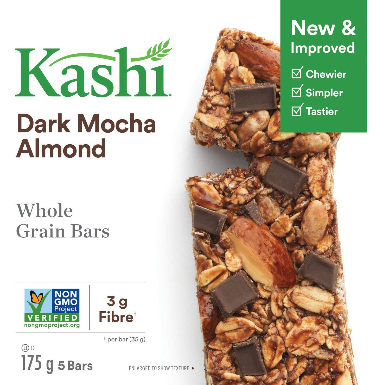 Kashi Chewy Granola Bars, Dark Mocha Almond, 5 Count, 175g/6.17oz, Imported from Canada