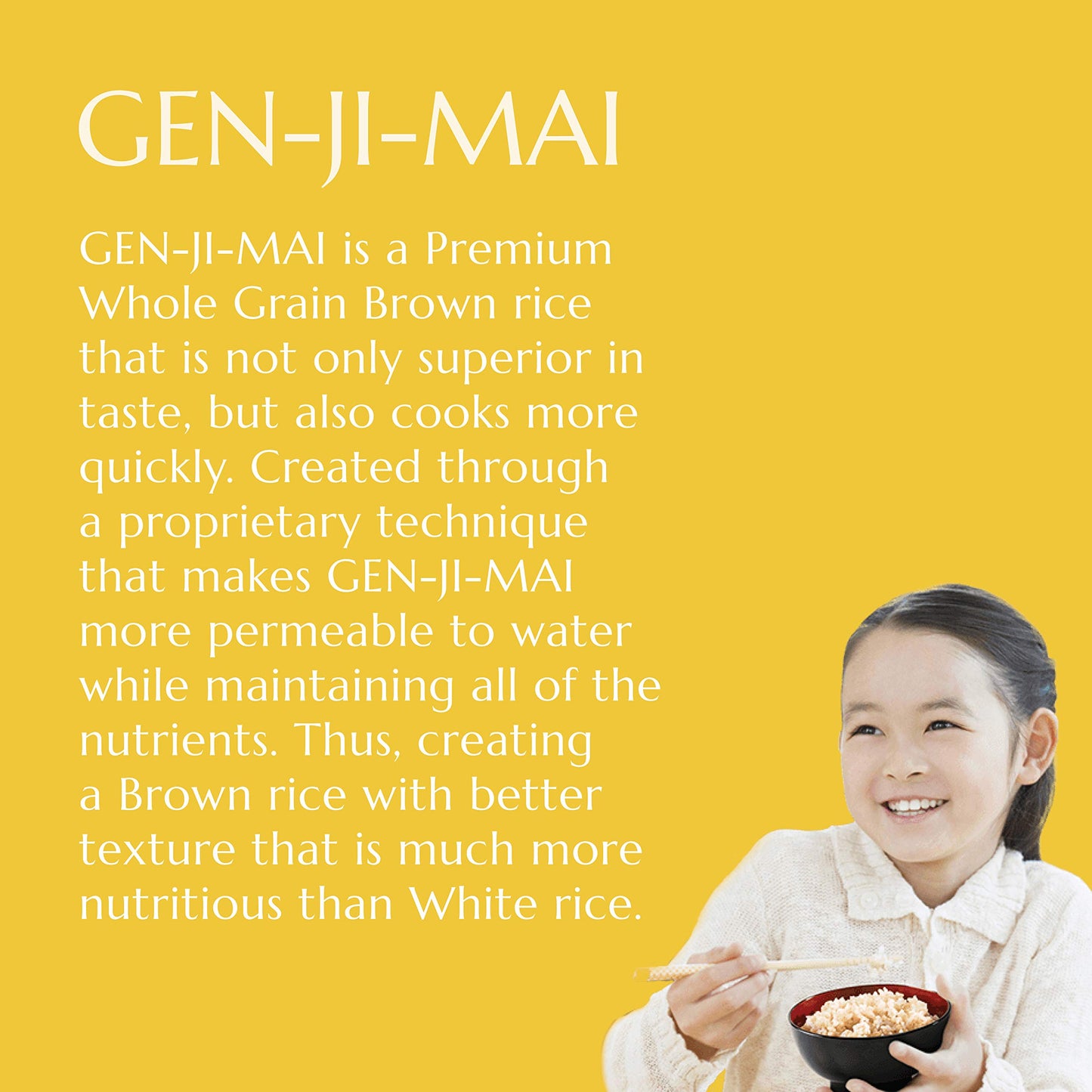 Gen-Ji-Mai Quick Cooking Brown Rice for Meal Prep and Bulk Cooking - Gluten-Free, Vegan, Paleo, Non-Allergenic with 64% more Fib