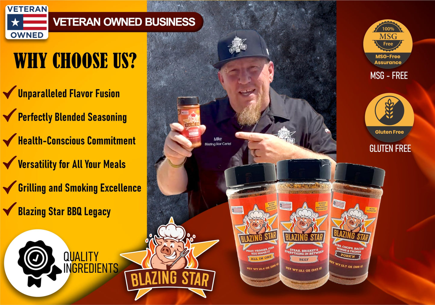 Blazing Star BBQ Barbecue Bundle - All-In-One Seasoning & Rubs, 16 Ounce (Pack of 3)