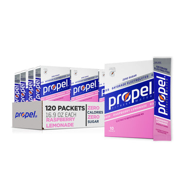 Propel Electrolyte Enhanced Water Drink Mix Powder Packets, Raspberry Lemonade, Zero Calorie & Zero Sugar Hydration with Electro