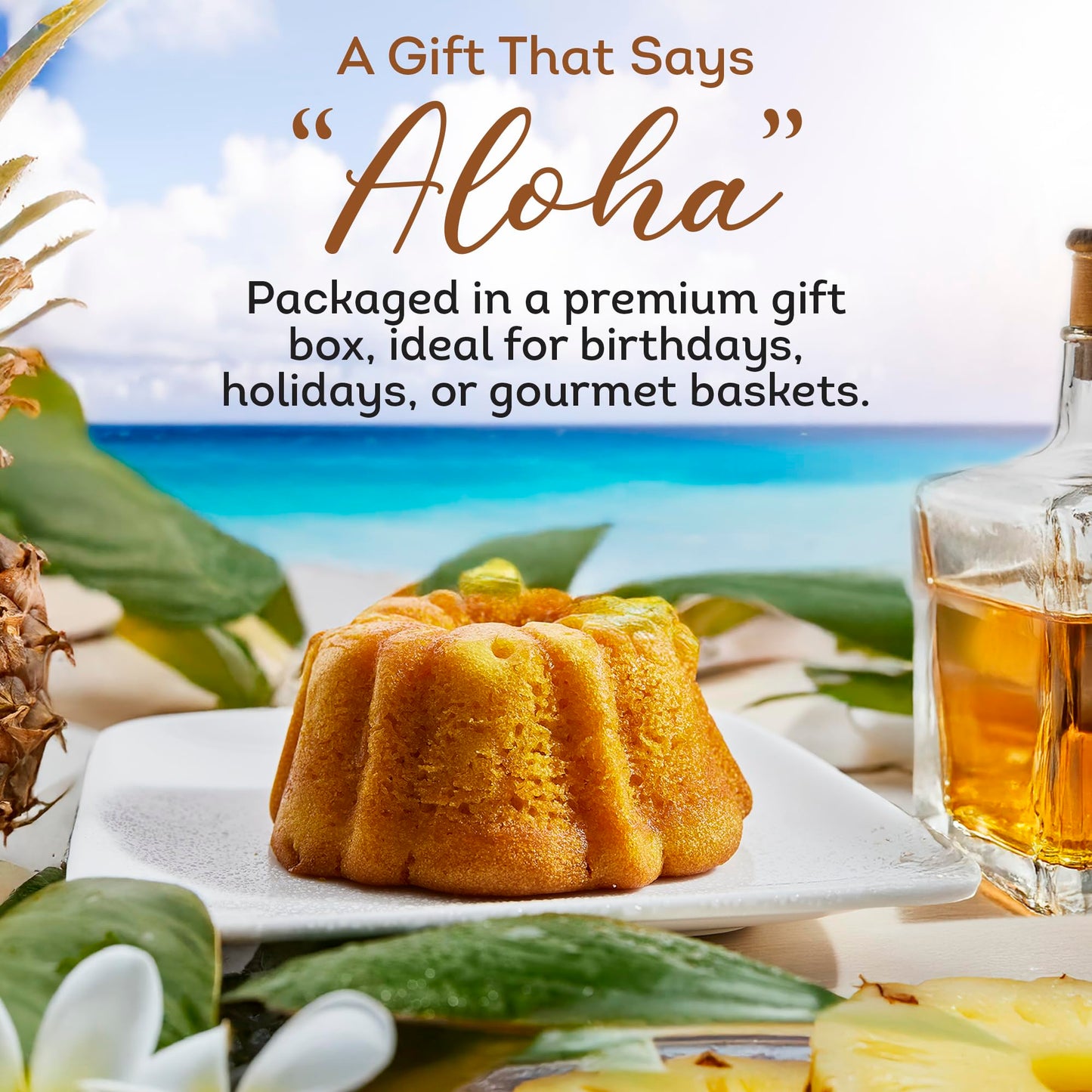 TORTUGA Hawaiian Pineapple spirit-inspired flavor Cake - Gourmet Snack Cake - 4 oz - Perfect for Gift Baskets and Stocking Stuffers