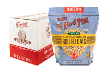 Bob s Red Mill Gluten Free Organic Old Fashioned Rolled Oats, 32oz (Pack of 4) - Non GMO, Whole Grain, Vegan, Kosher