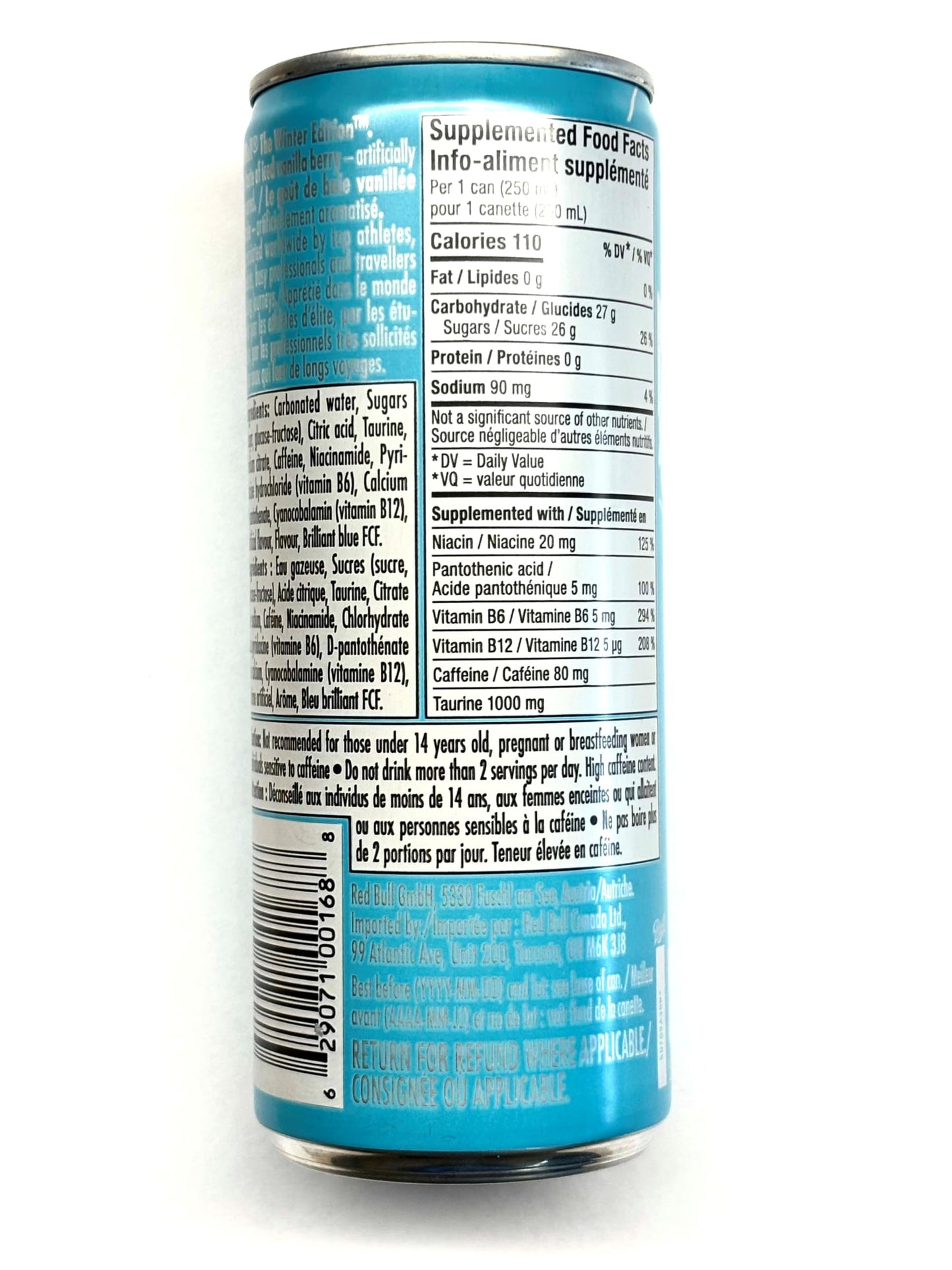 Red Bull Energy Drink Iced Vanilla Berry 355ml (24 pack) imported from Canada