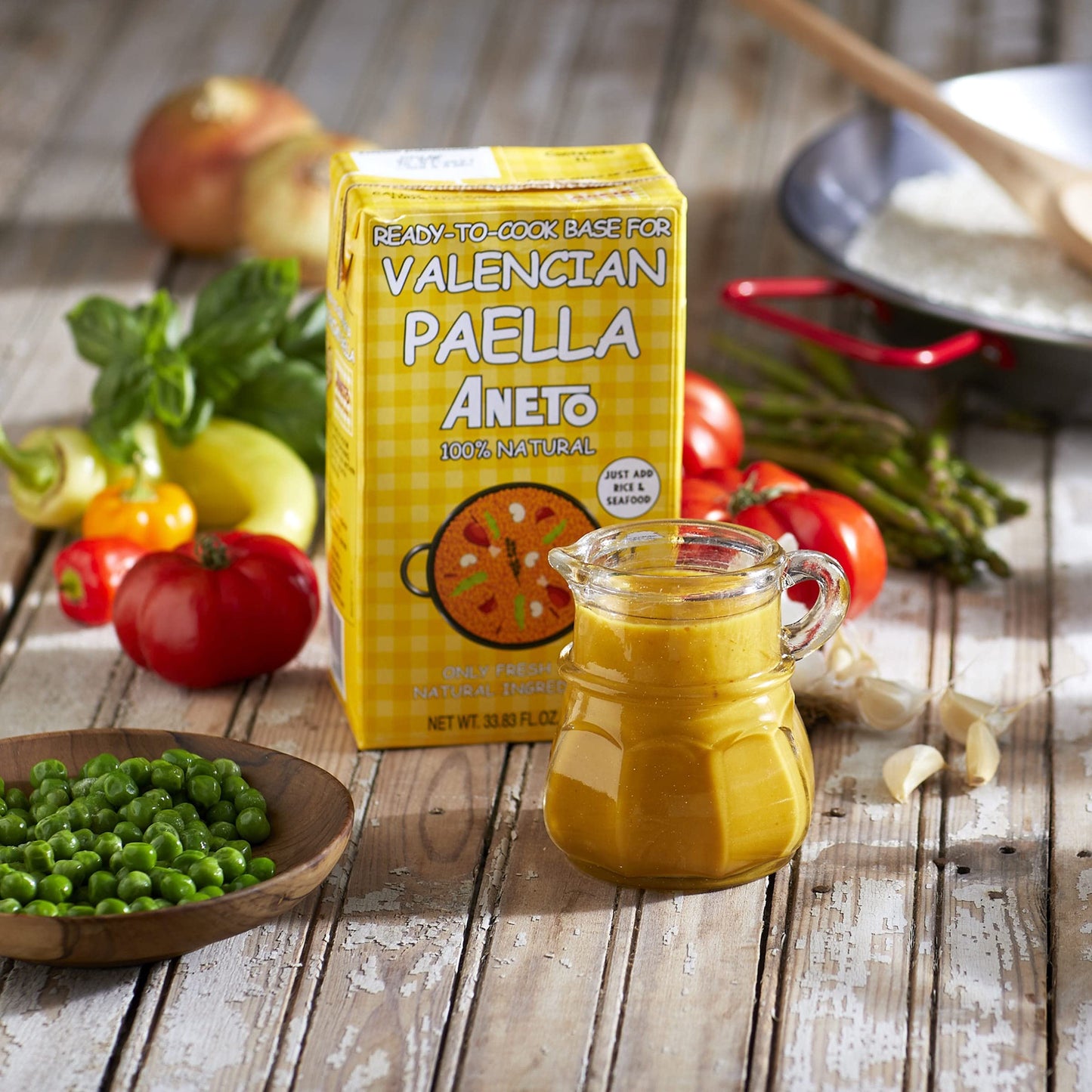 Aneto Valencian Paella Cooking Base Broth, 33.83 Fluid Ounce